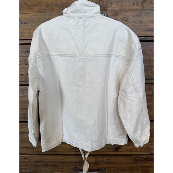 LNDN Jacket Women's Sz M Natural Half Zip Anorak Pullover Organic Cotton - Picture 2 of 9